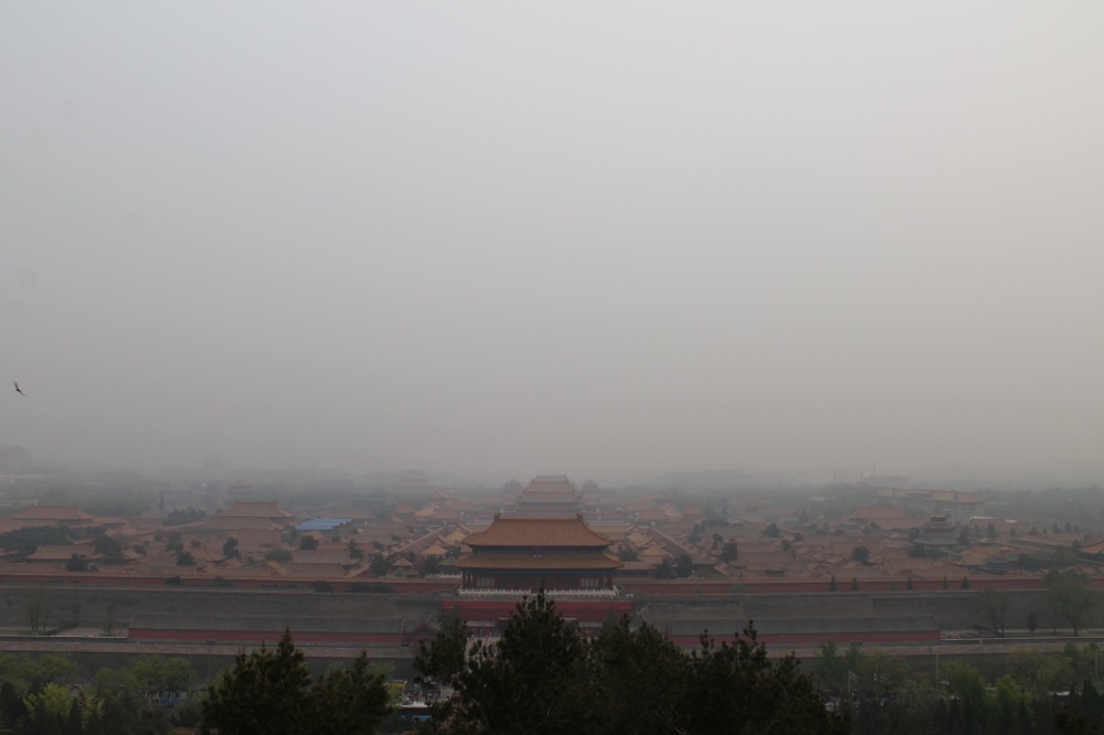 Forbidden city seen from above. The smog was pretty bad on the first day but then it cleared up.
